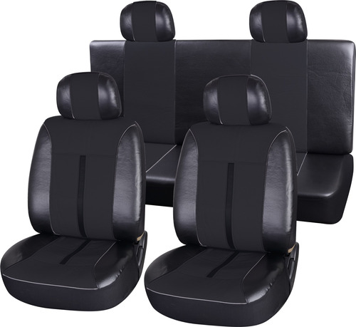 Funda Cubre Asiento Auto Universal Completa Cuerina Negra