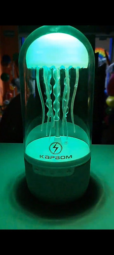 Caixinha Som E Luminária Água Viva Dançante Neon 3d Led Rgb
