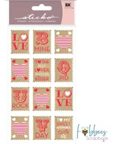 Comprar Estampas Timbres Amor Corazon Foil Pegatina Sello Postal