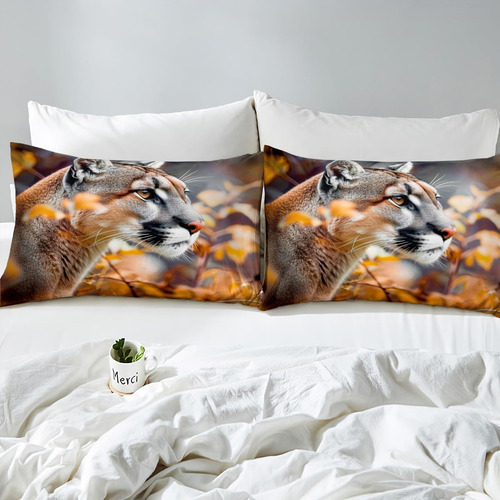 Juego De Funda De Edredón De León 3d Con Diseño De Animales