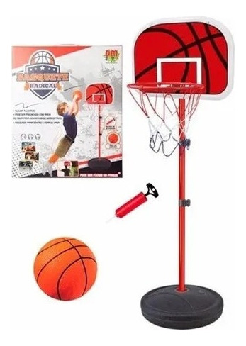 Cesta De Basquete Infantil Mini Tabela + Bola + Inflador