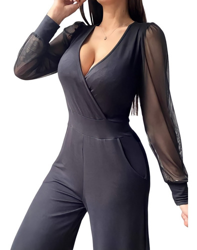 Imagen 3 de 4 de Mono Elegante De Mujer Modal Escotado Tendencia Moda