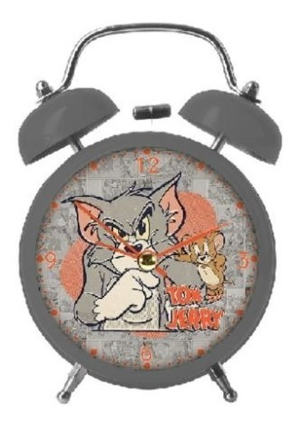 Relógio Despertador Cinza Tom E Jerry Oficial Hanna Barbera