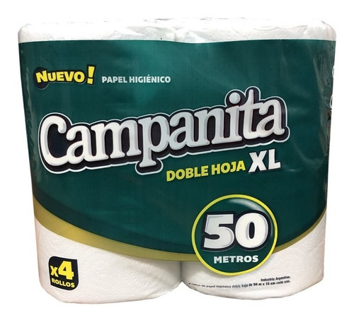 Papel Higienico Campanita Xl Pack De 4 Rollos 50 Mts Doble H