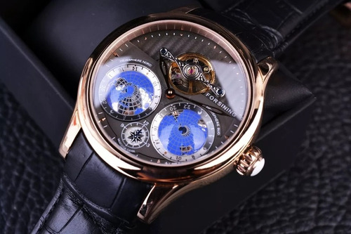Relógio Automático Tourbillon, Elegante, Sofisticado.