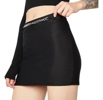 Comprar Mini Falda Tubo Con Cadena Tiro Medio Y2k Aesthetic Grunge 