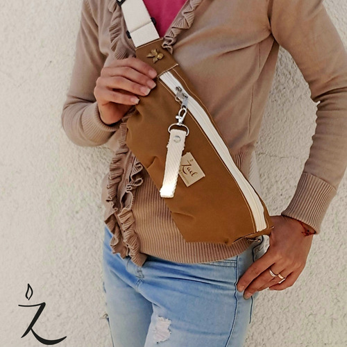 Riñonera Mujer Zael Milan: Estilo Y Comodidad En Movimiento Dorado Oscuro Cinta Flores