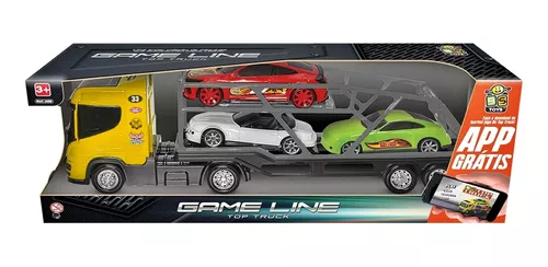 Caminhão Top Truck Cegonha Com Carrinhos App Jogo - Bs Toys