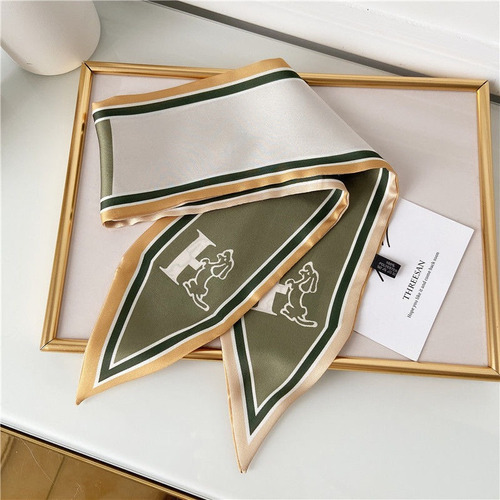Pañuelo De Seda Retro, Accesorios Para El Cabello Para Mujer