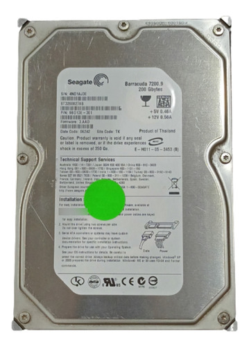 Disco Duro 200gbytes Seagate Barracuda 7200.9