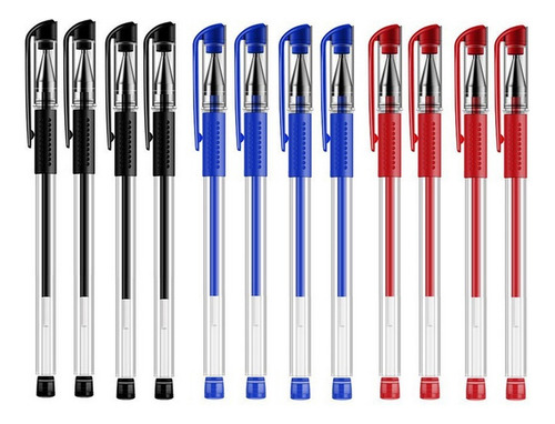 Lapiceros Gel Boligrafo Pluma Escolar Multicolor Oficina X12 Multicolor Multicolor
