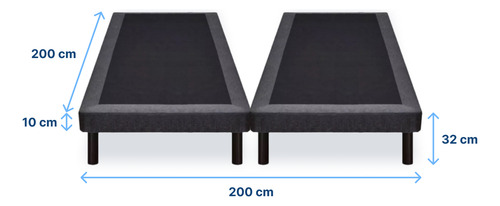 Juego Colchon Comfort Plus + Base Nordic 200x200 Sleep Box