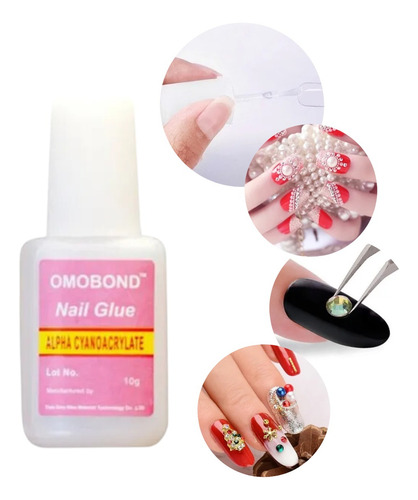 3pzs Pegamento Tips Uñas Postizas Uñas Press On Transparente