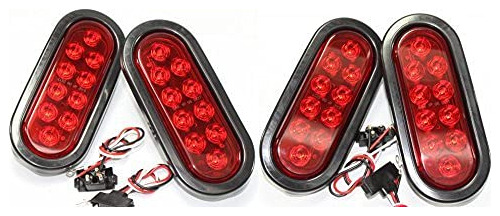 Autosmart Kl-35100rk Set 4 Luz Direccional Led Roja Ovalada
