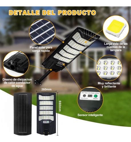 Lámpara Led Focos Solares Para Jardín Exterior Suburbana Con Sensor De Movimiento Y Control Remoto Reflector Led De Gran Angular 240000lm Lámpara Focos 2000w