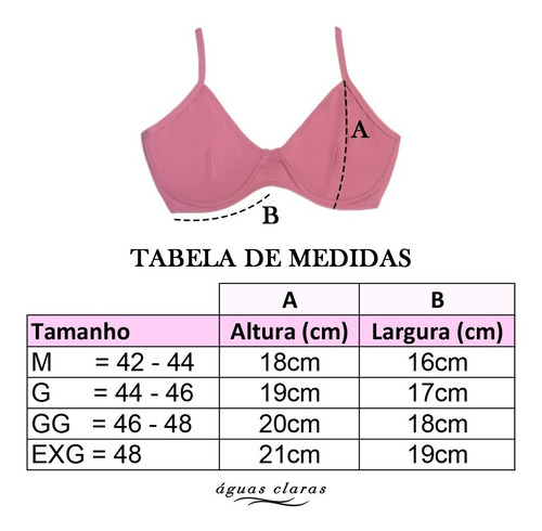 Biquíni Top Meia Taça Sem Bojo Com Aro E Alça De Regulagem