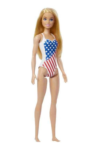 Muñeca Barbie Nadadora Olímpica Usa Bañador