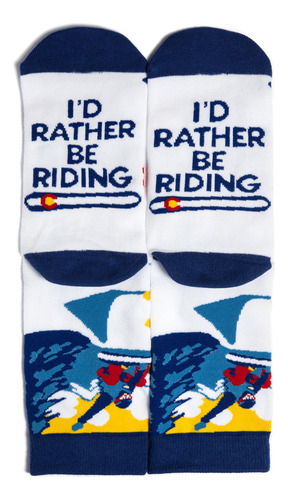 Calcetines Divertidos I D Rather Be Para Hombres Y Mujeres Color Diseño De La Tela Talle