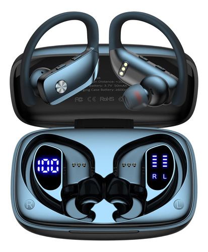 Audífonos Inalambricos BMANI T16 Dentro De Oído Con pantalla digital Sport Negro