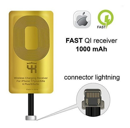 Qi Receiver Para iPhone 5- 5c- Se- 6- 6 Plus- 7- 7 Plus- Iph