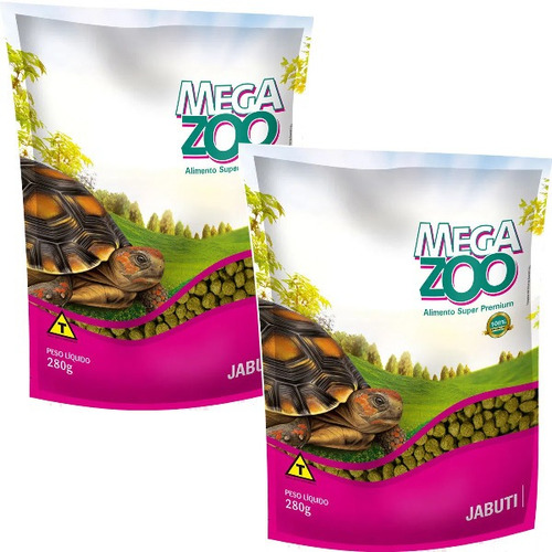 Kit 2 Ração Extrusada Super Premium P/ Jabuti 280g - Megazoo