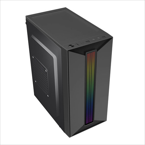 Quaroni Gabinete Gamer Mobo M-atx, M-itx, Rgb, Lateral Transparente, Incluye Fuente De Poder De 500w. Modelo Qcmt-09