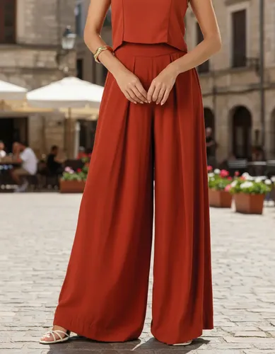 Calça Pantalona Feminina Premium Cintura Alta Elegante