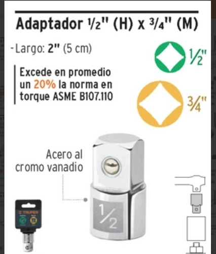 Adaptador 1/2 A 3/4