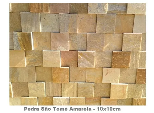 Revestimento Em Mosaico De Pedra São Tomé Amarela Variadão