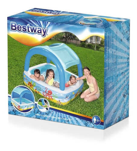 Pileta Inflable Cuadrada Techo Desmontable Bestway 52192  