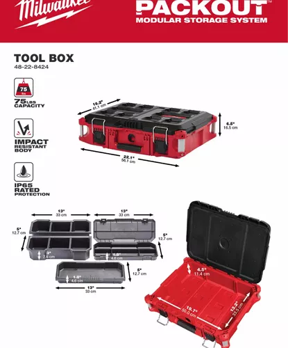 Caja de herramientas modular con ruedas grande hasta 250 lb (IP65), Packout™