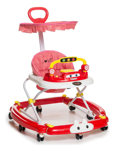 Andador Mecedor Con Capota 7023 Love Color Rojo