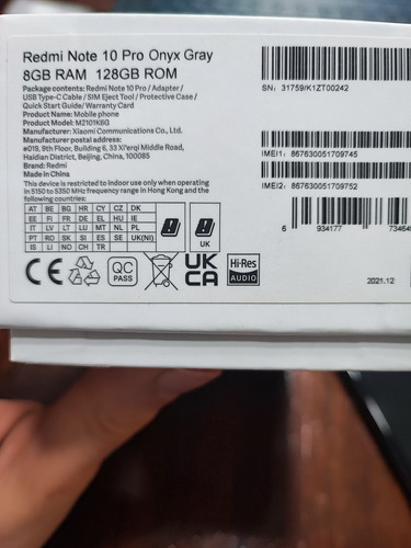 Xiaomi Redmi Note 10 Pro Gris 128gb + Funda Regalo Agua (Usado)