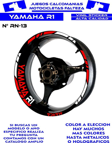 Calcomanias Stickers Rines Yamaha R1 R6 750 Reflejantes 