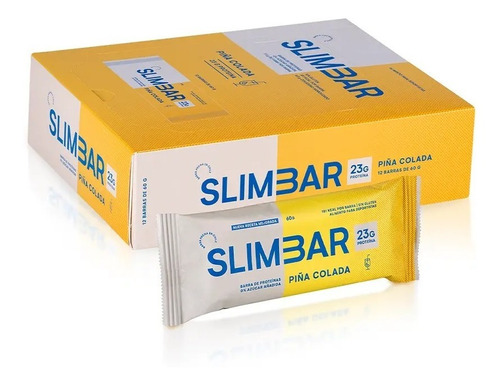 Box 12 Barras De Proteina Slimbar Piña Colada 60gr. C/u