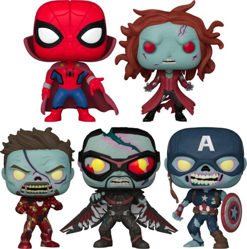 Funko Pop Marvel  What If ?   Age Of Zombies Set X5