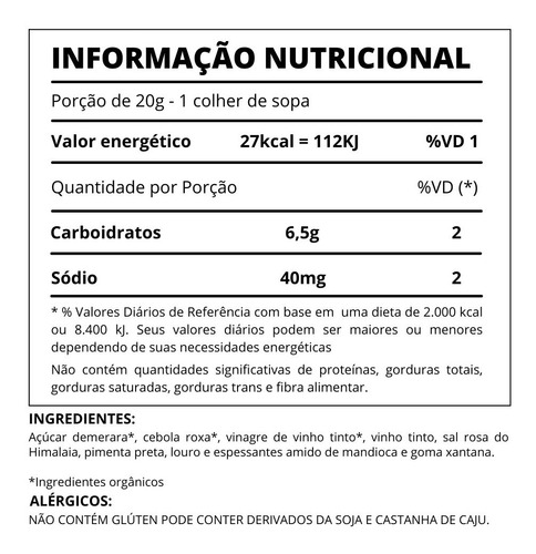 Imagem 4 de 4 de Antepasto Cebola Roxa Ao Vinho Tinto Org 165g