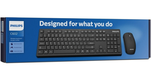 Imagen 7 de 7 de Teclado Y Mouse Philips C602 Negro Inalambrico