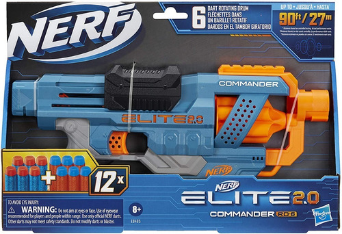 Nerf Elite 2.0 Commander Rd6 12 Dardos 27 Mts Hasbro 