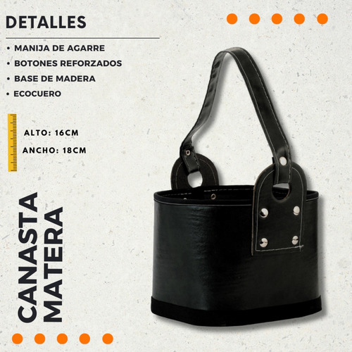 Juego Matero Termo Negro Mate Imperial Vegano Canasta Latas!
