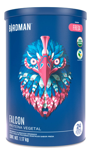 Proteína Vegetal Orgánica Falcon Protein 1.170kg Birdman Sabor Fresa