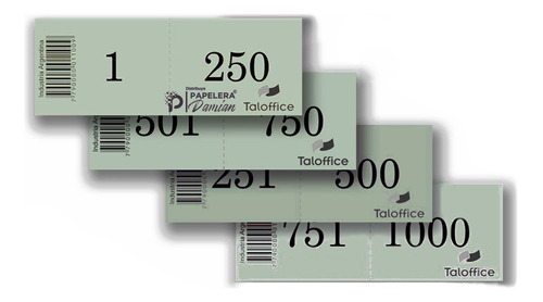 Talonario 1-1000 Numero Rifa Control Sacanumero Pack X5