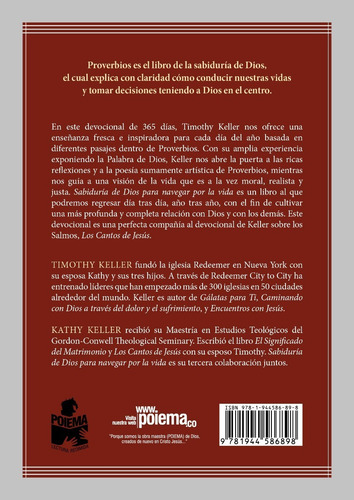 Sabiduria de Dios para Navegar por la Vida, de Timothy Keller. Editorial Poiema, tapa dura en español, 2018