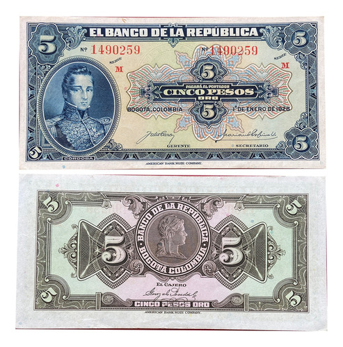 5  Pesos Oro De 1928 Unc