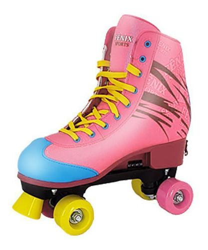 Imagem 3 de 6 de Patins Luna Rosa Infantil Feminino 4 Rodas Ajustável 31 A 42