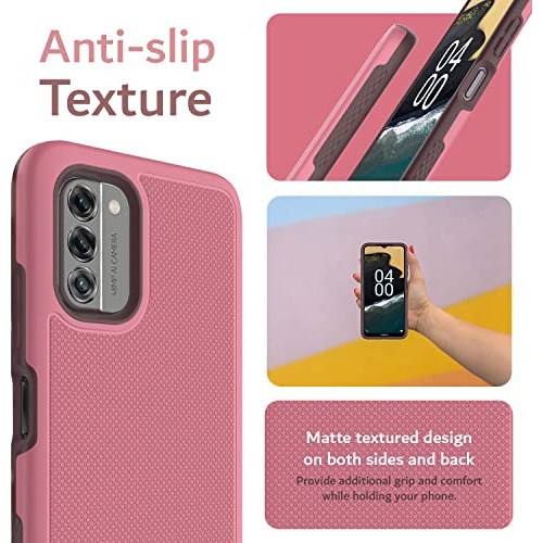 Funda Para Nokia G400 5g 2022 Smokey Rosa Doble Capa Duro-02