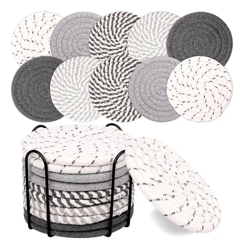 Juego De 10 Posavasos Soporte, 5 Colores - Posavasos Ab...