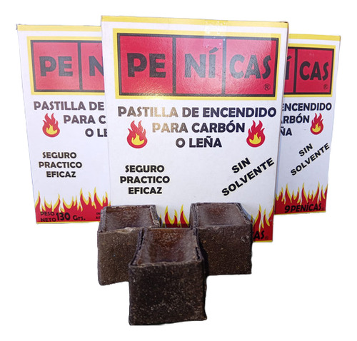 Iniciador De Fuego Pastilla Para Encendido Leña Carbon X 9 U