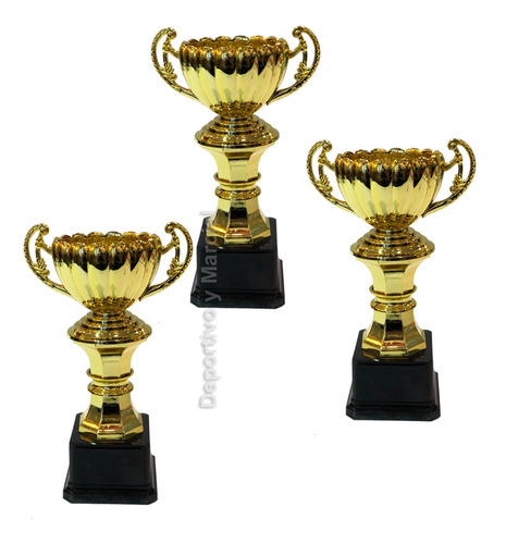 Terna 3 Copas Trofeos Premios Torneos Deportivas Cuot 22 Cm