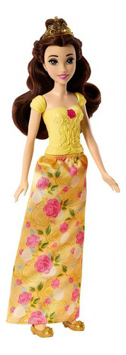 Boneca Princesas Disney Bela Saia Estampada Hlx29 Mattel